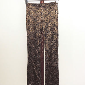 Metallic gold lace pants by Rampage